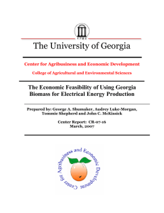 The University of Georgia The Economic Feasibility of Using Georgia