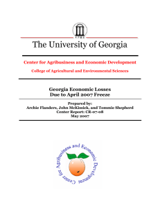 The University of Georgia  Georgia Economic Losses Due to April 2007 Freeze