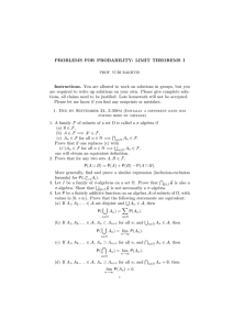 PROBLEMS FOR PROBABILITY: LIMIT THEOREMS I