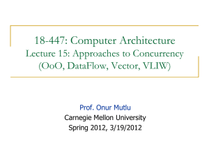 18-447: Computer Architecture Lecture 15: Approaches to Concurrency (OoO, DataFlow, Vector, VLIW)