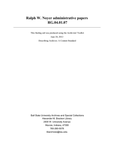 Ralph W. Noyer administrative papers RG.04.01.07