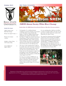 News from NREM  NREM Alumni Society White River Cleanup Ball State University