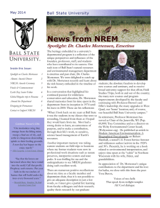 News from NREM  Spotlight: Dr. Charles Mortensen, Emeritus Ball State University