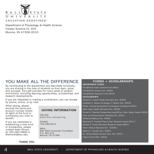 YOU MAKE ALL THE DIFFERENCE FUNDS	+	SCHOLARSHIPS Department of Physiology &amp; Health Science