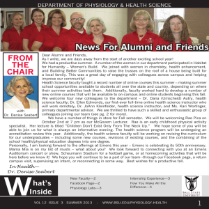 News For Alumni and Friends FROM THE