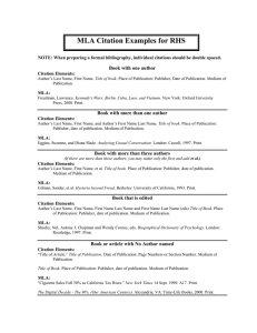 MLA Citation Examples for RHS Book with one author