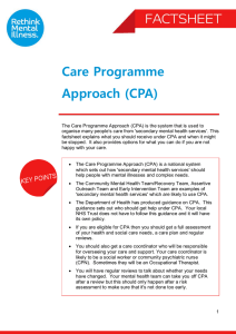 Care Programme Approach (CPA)