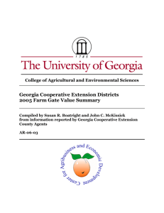 Georgia Cooperative Extension Districts 2005 Farm Gate Value Summary