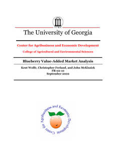 The University of Georgia Blueberry Value-Added Market Analysis