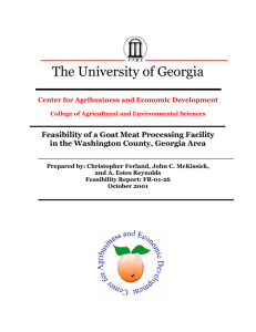 The University of Georgia Feasibility of a Goat Meat Processing Facility
