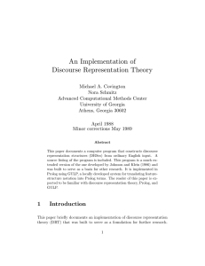 An Implementation of Discourse Representation Theory