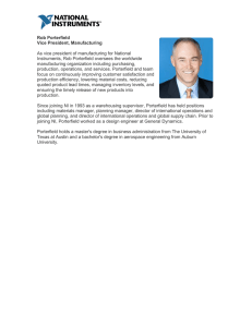 Rob Porterfield Vice President, Manufacturing As vice president of manufacturing for National