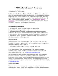 WIU Graduate  Research  Conference  Guidelines for Participation