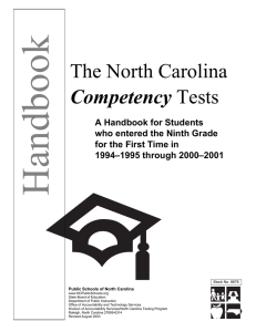 The North Carolina  Competency A Handbook for Students