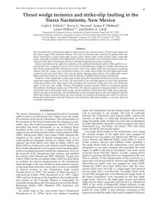 Thrust wedge tectonics and strike­slip faulting in the Sierra Nacimiento, New Mexico Caleb J. Pollock *, Kevin G. Stewart