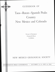 Taos-- Raton-- Spanish Peaks Country and Colorado New Mexico