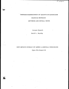 THERMOLUMINESCENCE O F  QUARTZ SANDSTONE URANIUM DEPOSITS