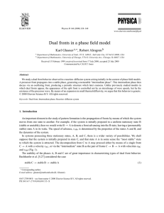 Dual fronts in a phase field model Karl Glasner , Robert Almgren a
