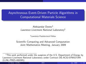 Asynchronous Event-Driven Particle Algorithms in Computational Materials Science