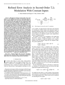 61 Refined Error Analysis in Second-Order Modulation With Constant Inputs , Member, IEEE