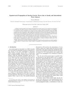 Equatorward Propagation of Inertia–Gravity Waves due to Steady and Intermittent 1410 O