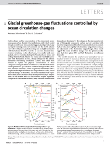LETTERS Glacial greenhouse-gas fluctuations controlled by ocean circulation changes ;