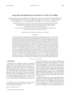 Energy Flux and Dissipation in Luzon Strait: Two Tales of... M H. A ,* J