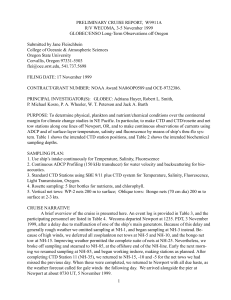 PRELIMINARY CRUISE REPORT,  W9911A R/V WECOMA, 3-5 November 1999