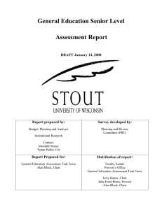 General Education Senior Level Assessment Report  DRAFT January 14, 2008