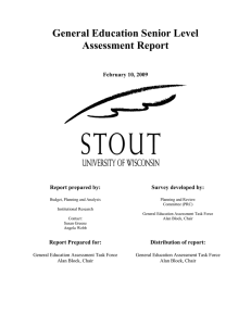 General Education Senior Level Assessment Report  February 10, 2009