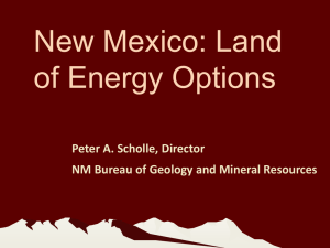 New Mexico: Land of Energy Options Peter A. Scholle, Director