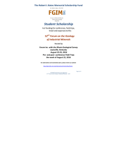 Student Scholarship 52 Forum on the Geology of Industrial Minerals