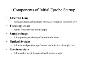 Components of Initial Eprobe Startup Electron Gun Focusing lenses