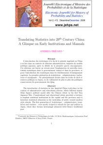 Translating Statistics into 20 Century China: th