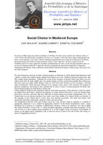 Social Choice in Medieval Europe IAIN McLEAN , HAIDEE LORREY