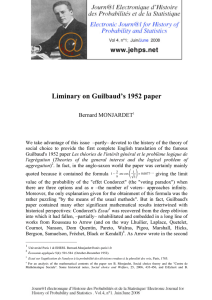 Liminary on Guilbaud’s 1952 paper Bernard MONJARDET