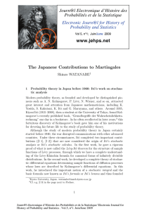 The Japanese Contributions to Martingales Shinzo WATANABE