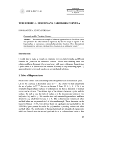 TUBE FORMULA, BEREZINIANS, AND DWORK FORMULA HOVHANNES M. KHUDAVERDIAN