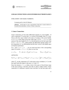 LINEAR CONNECTIONS AND EXTENDED ELECTRODYNAMICS 1. Linear Connections