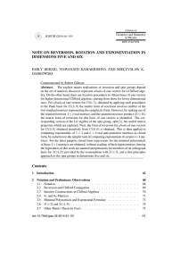 NOTE ON REVERSION, ROTATION AND EXPONENTIATION IN DIMENSIONS FIVE AND SIX DABKOWSKI