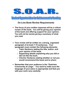 On-Line Book Review Requirements