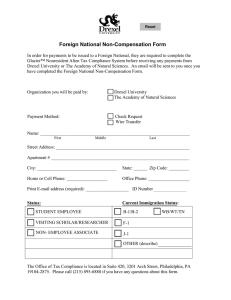 Foreign National Non-Compensation Form