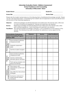 Internship Evaluation Rubric: Midterm Assessment School Guidance and Counseling University of Wisconsin—Stout