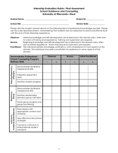 Internship Evaluation Rubric: Final Assessment School Guidance and Counseling University of Wisconsin—Stout