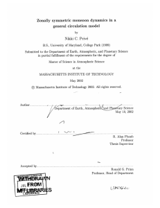 Zonally  symmetric  monsoon  dynamics  in ... general  circulation  model C.