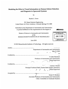 Modeling  the Effect  of  Trend Information on... and Diagnosis  in Spacecraft  Systems