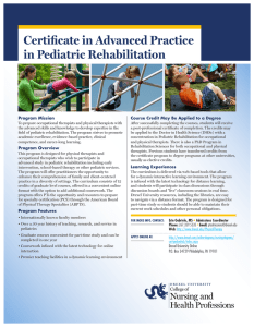 Certificate in Advanced Practice in Pediatric Rehabilitation Program Mission