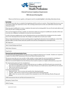 Clinical/Practicum Compliance Requirements MSN Advanced Nursing Role prior