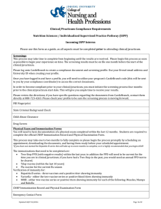 Clinical/Practicum Compliance Requirements Nutrition Sciences / Individualized Supervised Practice Pathway (ISPP)