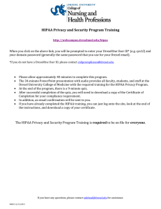 HIPAA	Privacy	and	Security	Program	Training